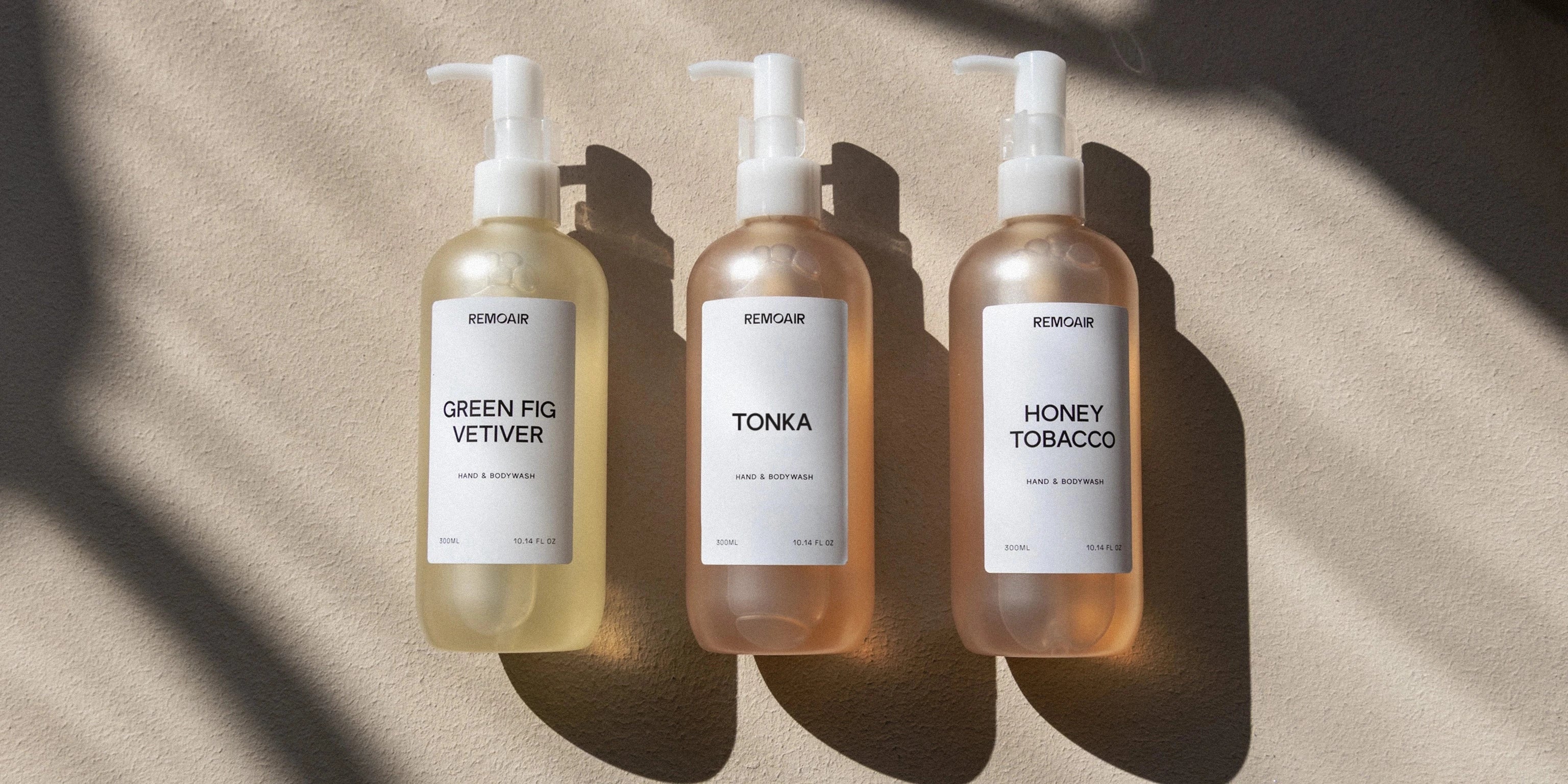 Fyra olika fasta tvålar vackert staplade 