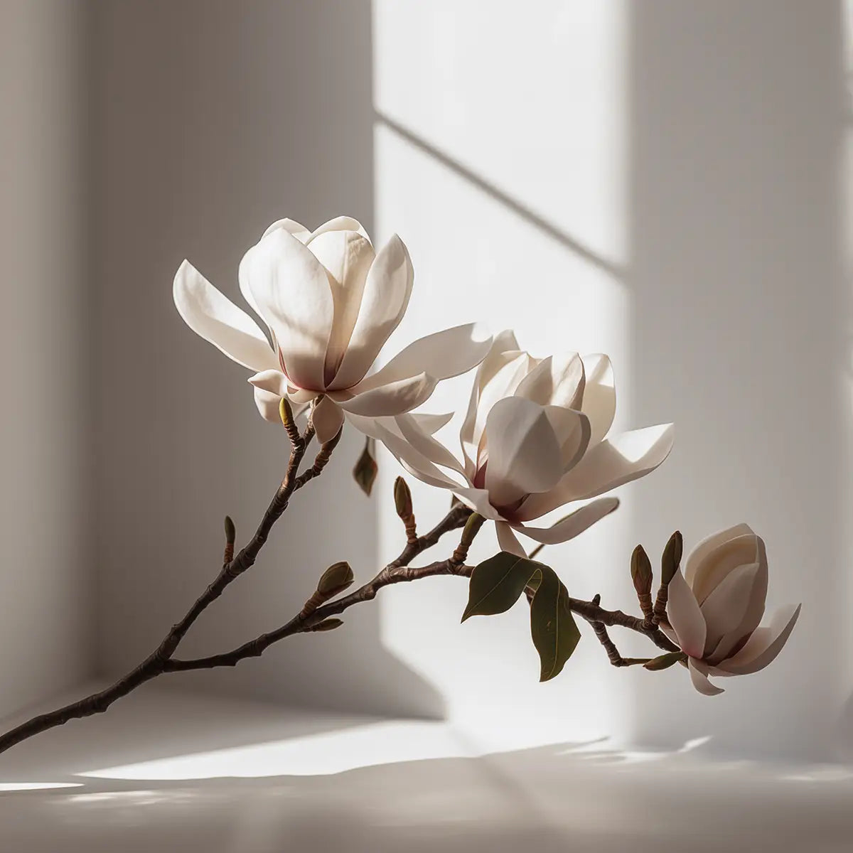 en kvist med blommande magnolia