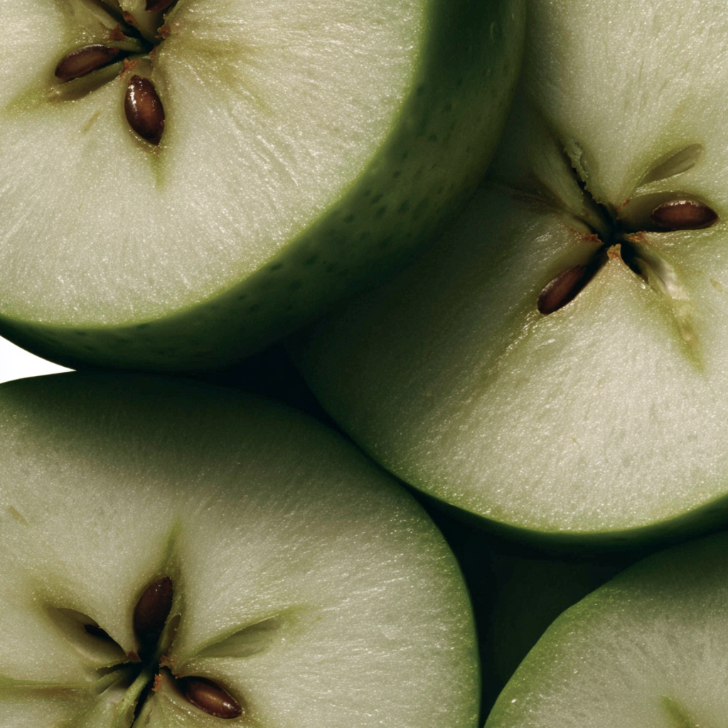 skivade gröna äpplen