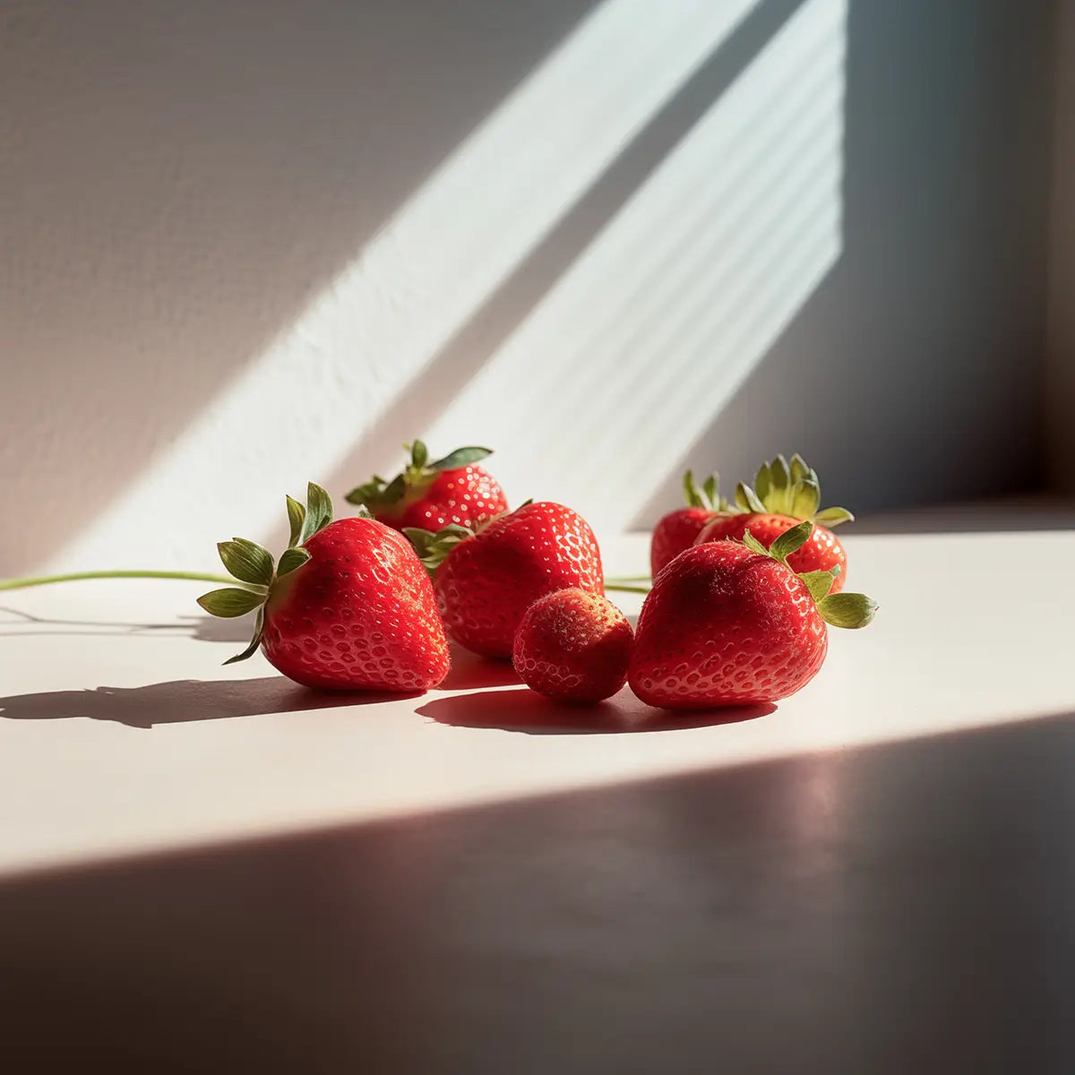 nyplockade jordgubbar i vackert solsken